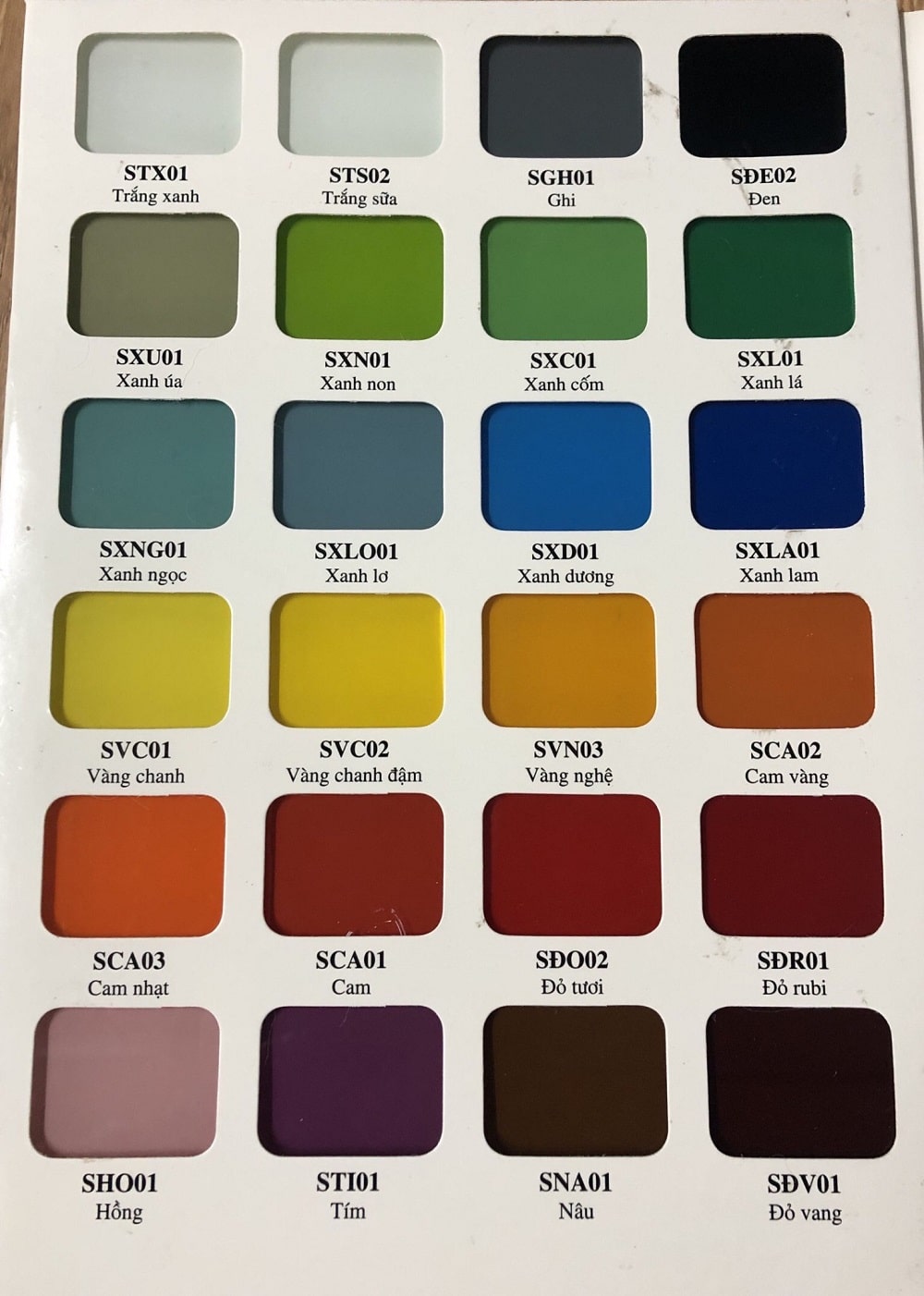 Bảng màu cho kính Ốp Bếp chính hãng - giá rẻ